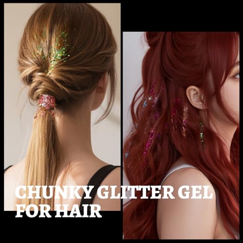 Teenitor 24 Colors Body & Hair Glitter Gel Set