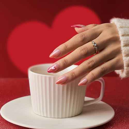 BTArtbox XCOATTIPS Natural Nail Tips Matte -Short Almond Press On Nails Pink, Long Lasting Soft Gel Nails False Nail, Soak Off Acrylic Fake Nails Extensions for Nail Art DIY