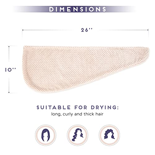 SimpleField Microfiber Hair Towel Wrap - 2 Pack, Quick Drying & Anti Frizz
