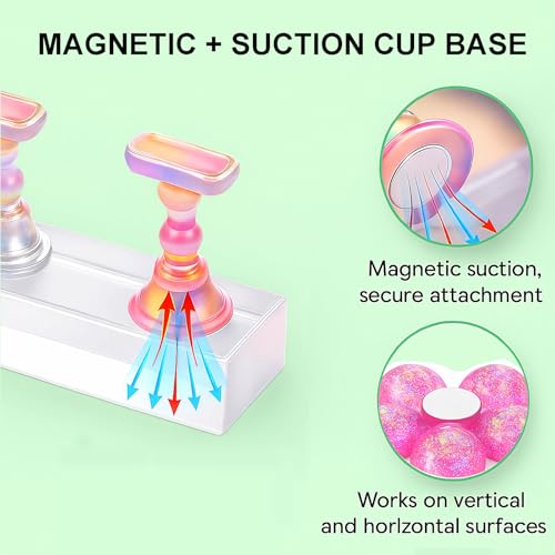 Magnetic Nail Art Practice Stand Kit with Reusable Putty & Tweezers