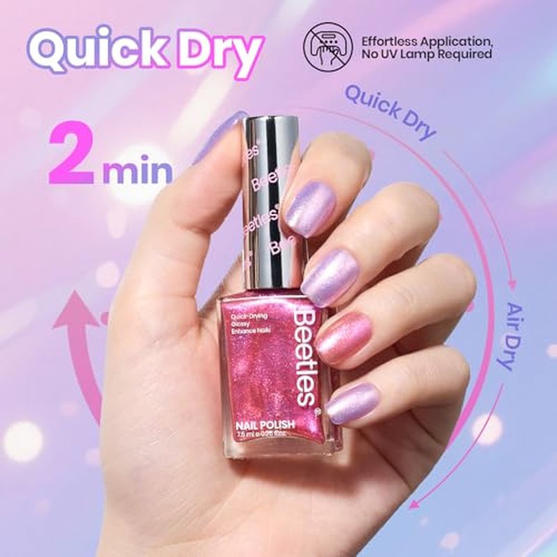 Beetles Glitter Nail Polish Set 6 Colors Air Dry