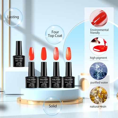 Gel Nail Polish Kit with UV LED Light Lamp & Electric Nail Drill - 25 Colors