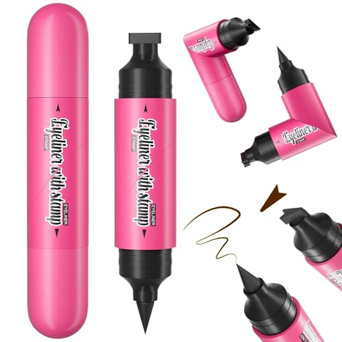 Dual-End Winged Eyeliner Stamp Pen - Waterproof Brown
