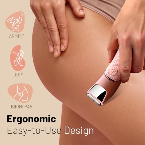Rechargeable Bikini Trimmer for Women with Mirror & LED Light