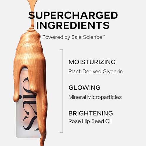 Saie Glowy Super Gel Trio - Mini Starglow, Sunglow & Roseglow (0.5 oz Each) - Hydrating Makeup Primers & Illuminating Serums with Vitamin C + Squalane for Dewy, Radiant Skin