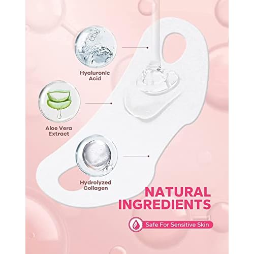 FairyFace V Line Shaping Face Masks (5 Count), Double Chin Reducer, Lifting Hydrogel Collagen Mask with Aloe Vera and Seaweed, Anti-Aging and Anti-Wrinkle