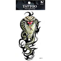 PARITA Tattoos Green Fanged Cobra Snake Serpent Cartoon Tattoo Sexy Body Arm Chest Shoulder Art Waterproof Removable for Women Men Teens Kids (1 Sheet.) (11)