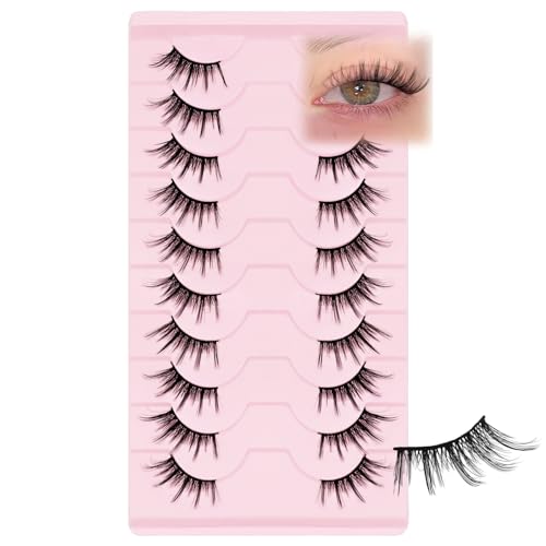 Half Lashes Cat Eye Wispy - Natural Look Manga Lashes 10 Pairs