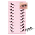 Half Lashes Cat Eye Wispy - Natural Look Manga Lashes 10 Pairs