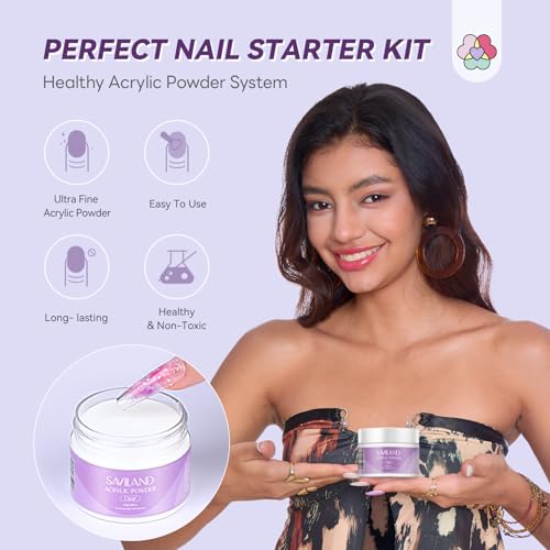 SAVILAND Acrylic Nail Kit for Beginners - Home DIY Manicure Set with Essential Supplies