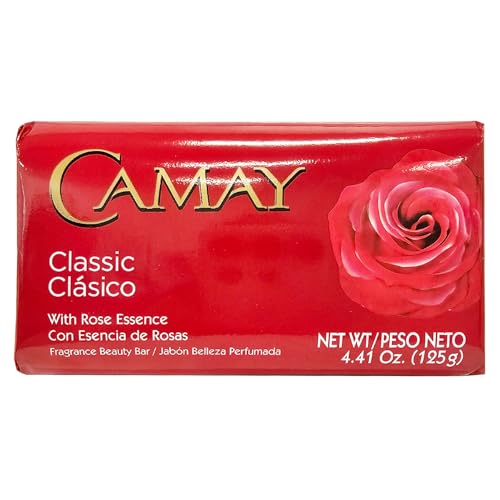 Camay Classic Bar Soap,Rose Essence of 4.41 Oz Each Soap,Soaps.,(Pack of 16)