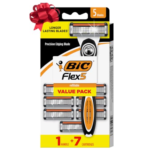 BIC Flex 5 Men's 7-Cartridge Shaving Razor Kit — 5-Blade Precision
