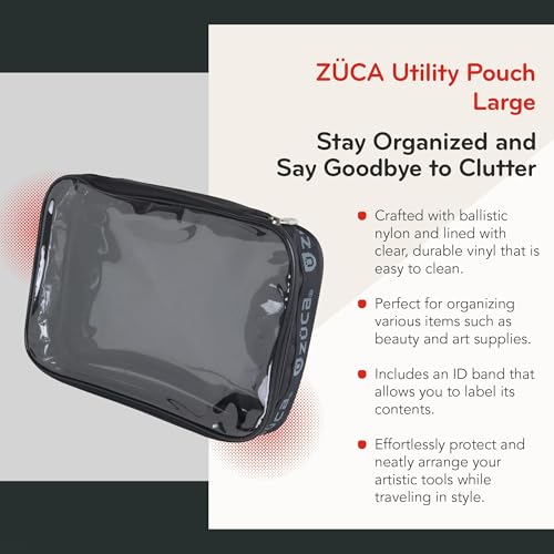 ZUCA Pro & Sport Bag Accessory: Large Artist Utility MakeUp Pouch - Durable, Spacious Cosmetic Storage Solution For Travel & Professional Use