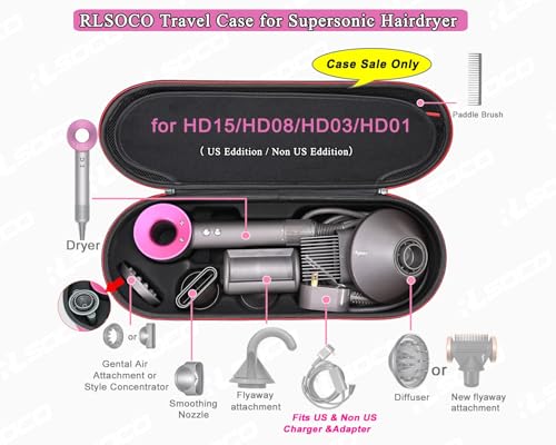 RLSOCO Hard Case for Dyson Supersonic Hair Dryer - Portable Storage Bag