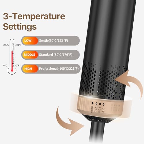 5 in 1 Hot Air Brush Styler Set - 800W Hair Dryer Comb