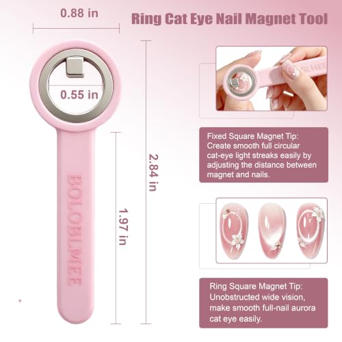 Ring Cat Eye Nail Magnet – Strong Magnetic Force Pink