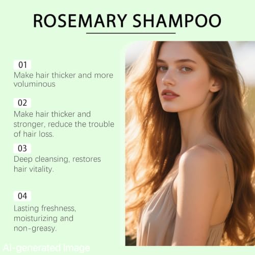 Organic Rosemary Hair Growth Shampoo with Hydrolyzed Keratin - 3.38 Fl Oz