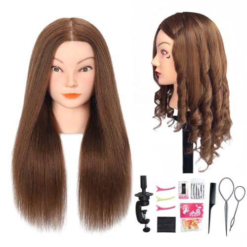 Opini Mannequin Head 100% Human Hair 22-24" Brown