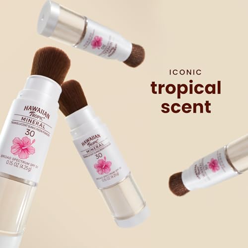 Hawaiian Tropic Mineral Powder Sunscreen Brush SPF 30 - Translucent Matte Finish