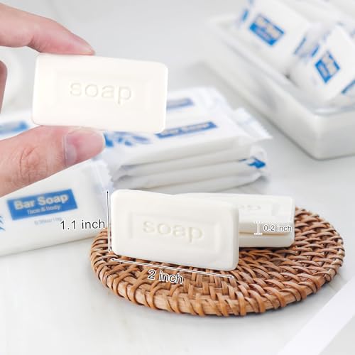 Mini Soap Bars Bulk Individually Wrapped Bulk Bar Soap 0.35 oz Travel Soap Small Hotel Soaps Toiletries for Hotel Bathroom Camp RV (100)