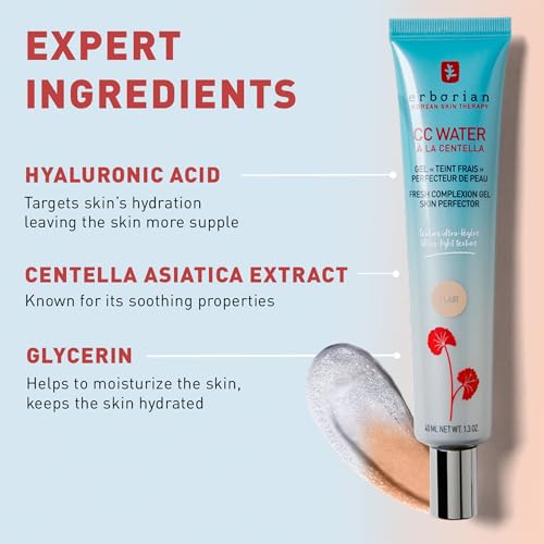 Erborian CC Water Gel Color Corrector for Fair Skin - Hydrating Makeup