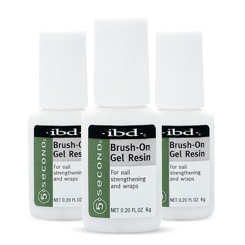IBD 5 Second Brush-On Nail Glue Gel Resin, Nail Repair - 6g (3 Pack)