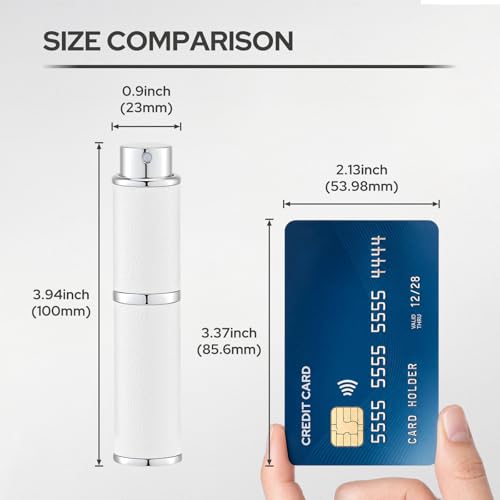 LISAPACK White Refillable Travel Perfume Atomizer 10ml Cologne Spray Bottle