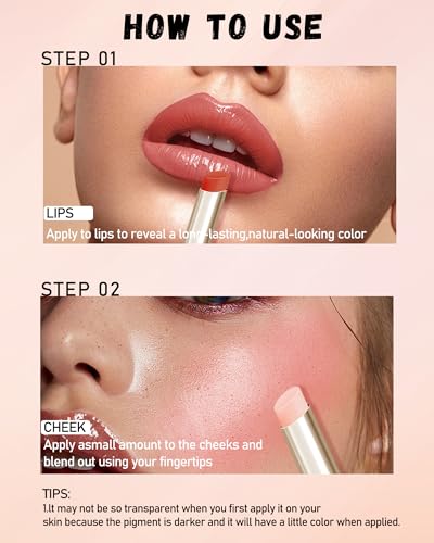 PH Color Changing Lipstick & Cheek Gloss - Long Lasting Hydration