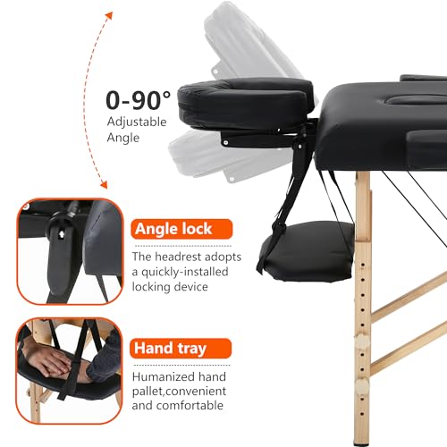 Portable Massage Table 24" Wide, Adjustable Height 9 Levels