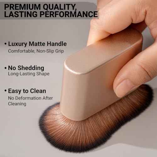 Bronze Tan Tanning Body Makeup Brush - Kabuki Brush for Self Tanner, Leg Makeup, Self Tanning Applicator for Face, Blend & Blur Body Brush Applicator for Hands, Arms, Feet, Chest/Neck