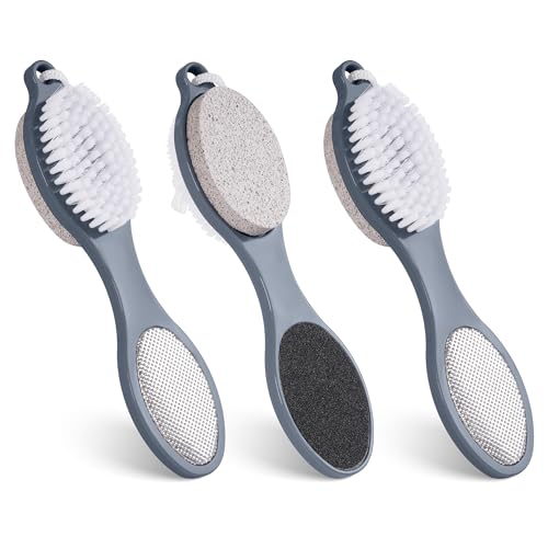 4-in-1 Foot Scrubber Brush & Callus Remover - Pumice Stone Set (3 Pack)