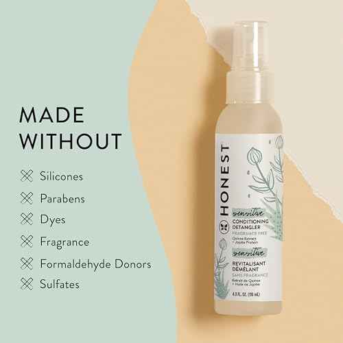 The Honest Company Fragrance-Free Conditioning Hair Detangler Tear-Free Hypoallergenic Leave-In Conditioner and Fortifying Spray for Sensitive Skin 4 fl oz