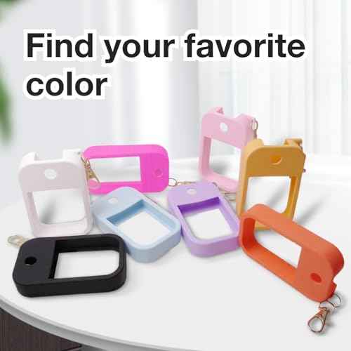 4 PCS Soft Silicone Case for Touchland Power Mist (1FL. OZ./30 mL), Protective and Stylish Case with Keychain Compatible with Touchland Hand Sanitizer Spray (Pink/Hot Pink/Blue/Black)