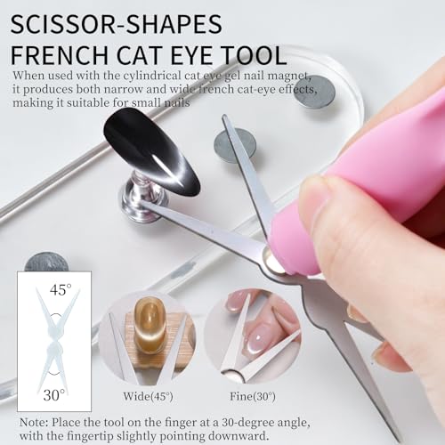 Pink Cat Eye Nail Magnet Set 5pcs 3-in-1 Magnetic Nail Art Kit for Beginners
