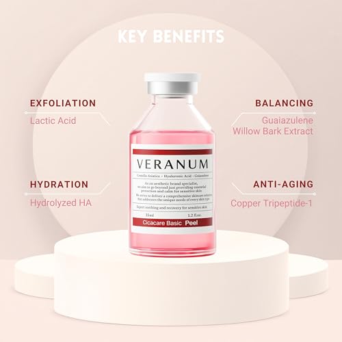 Cicacare Basic Peeling Ampoule ? Gentle Exfoliating & Repair Serum with Lactic Acid, Cica EVs & 9-Peptide Complex ? No-Rub Peeling for Smooth, Radiant, Restored Skin ? 1.2 fl oz (35 mL)
