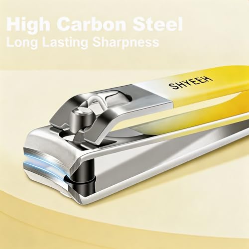Yellow Manicure & Pedicure Kit with Leather Case - 10 High-Carbon Steel Nail Clippers