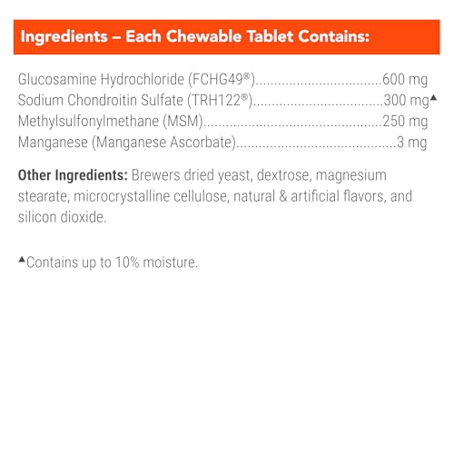 Nutramax Cosequin Joint Health Supplement for Dogs, 132 Chewable Tablets