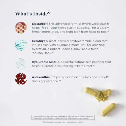Beverly Hills MD Elastaboost Dietary Supplements for Aging Skin- Elastin Supporting Formula for Lifted, Firmer, Skin w/Hydrolyzed Elastin, Hyaluronic Acid, Vitamin C, Phytoceramides (60 Capsules)