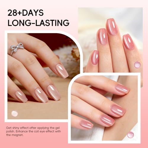 PEACECOLOR Cat Eye Gel Polish Set - 6 Colors, 10ML with Magnet