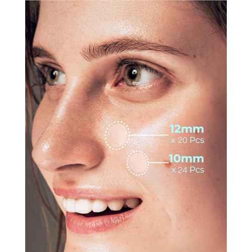 POINTMASS Pimple Patches for Face Acne: Invisible 0.1mm Ultra-Thin Hydrocolloid Zit Stickers with Tea Tree Oil - 44 Dots, 2 Sizes (Whiteheads/Sensitive Skin)