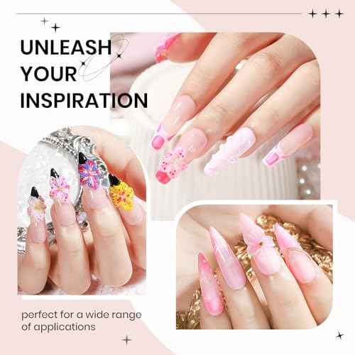 3d Nail Sculpting Gel Set: Clear White Solid Builder Gel for Nails, Nail Rhinestone Glue for 3d Nails Art Sculpture Molding Carving Extension All-in-1 Kit for Home DIY Manucure