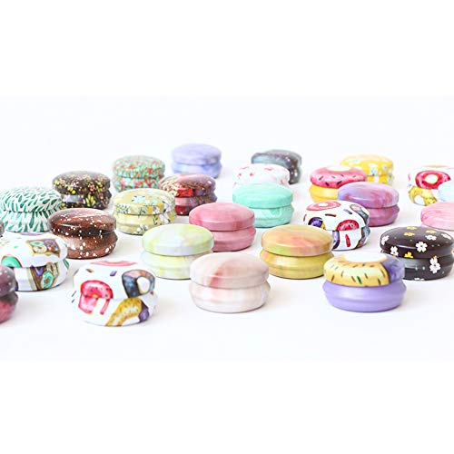 12 Pcs Mini Tinplate Candle Tin Jars with Lids, Empty Reusable Round Travel Tin Cans Refillable Container Jars for Candle Making, Lip Balm, Salve, Eye Shadow, Powder (Classic Flowers & Plants Set)