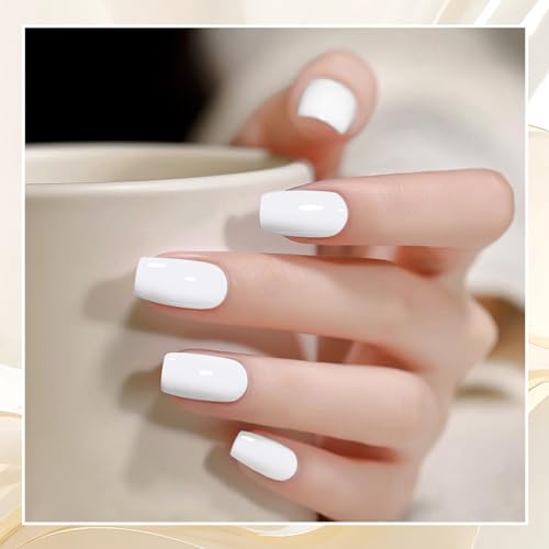 Omainy Gel Nail Polish White,1PCS 15ML White Nail Polsih Soak Off White Gel Polish Nail Art Manicure Salon DIY Nail Uv Lamp Gel Nail Design Decoration at Home 0.5 OZ