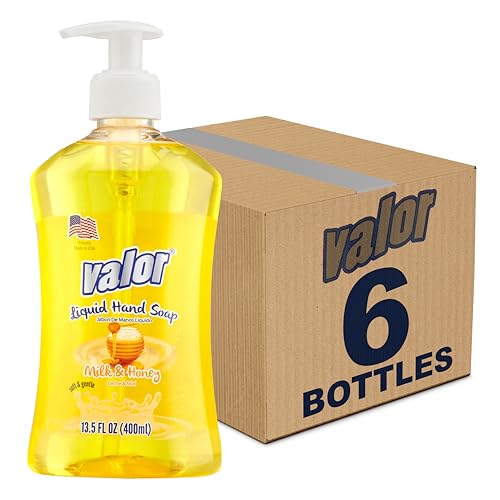 Valor Moisturizing Liquid Hand Soap - Milk & Honey Scent, 6 Pack