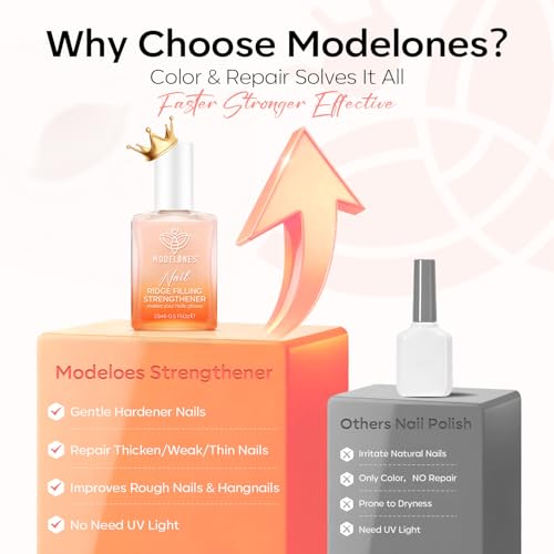 Modelones Nail Strengthener Polish for Damaged Nails