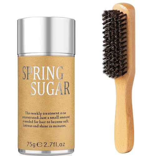 Slick Back Hair Brush & Hair Wax Stick Set for Slick Back ? Boar Bristle Hair Brush for Sleek, Control, Flyaways & Baby Hairs ? Slick Back Brush for Women, Dancer, Cheer