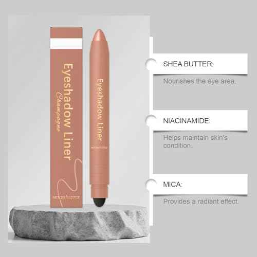 Eyeshadow Stick,Shadow Liner 2-in-1 Eyeliner & Eyeshadow,Perfect Color Duo-Shadow Liner 2-in-1 Eyeliner,Easy to Color, Effortless & Long-Lasting Makeup for Defined Eyes(Navy+Champagne)