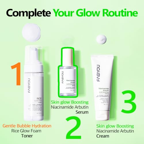 Niacinamide Arbutin Glow Boosting Serum 1.69 fl oz - Korean Skin Care Glass Skin, Deep Hydration & Even Tone with 10% Niacinamide & Arbutin, Lightweight Daily Serum for Face
