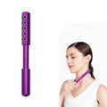 30-Stone Facial Roller - Cooling Face & Neck Massager Tool for Skin Rejuvenation | 360¡Æ Contouring with Germanium Stones & Aircraft Aluminum | Portable 7.6" Beauty Roller - Purple