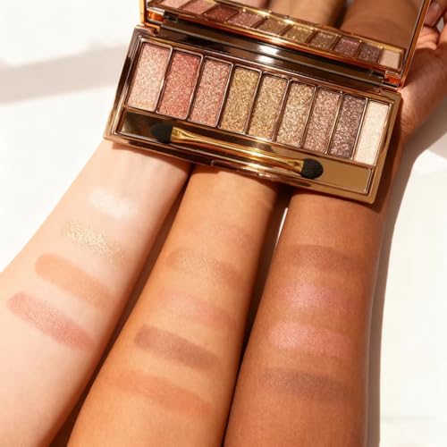 Glitter Eyeshadow Palette - 9 Color Shimmer Set, Waterproof & Long-Lasting